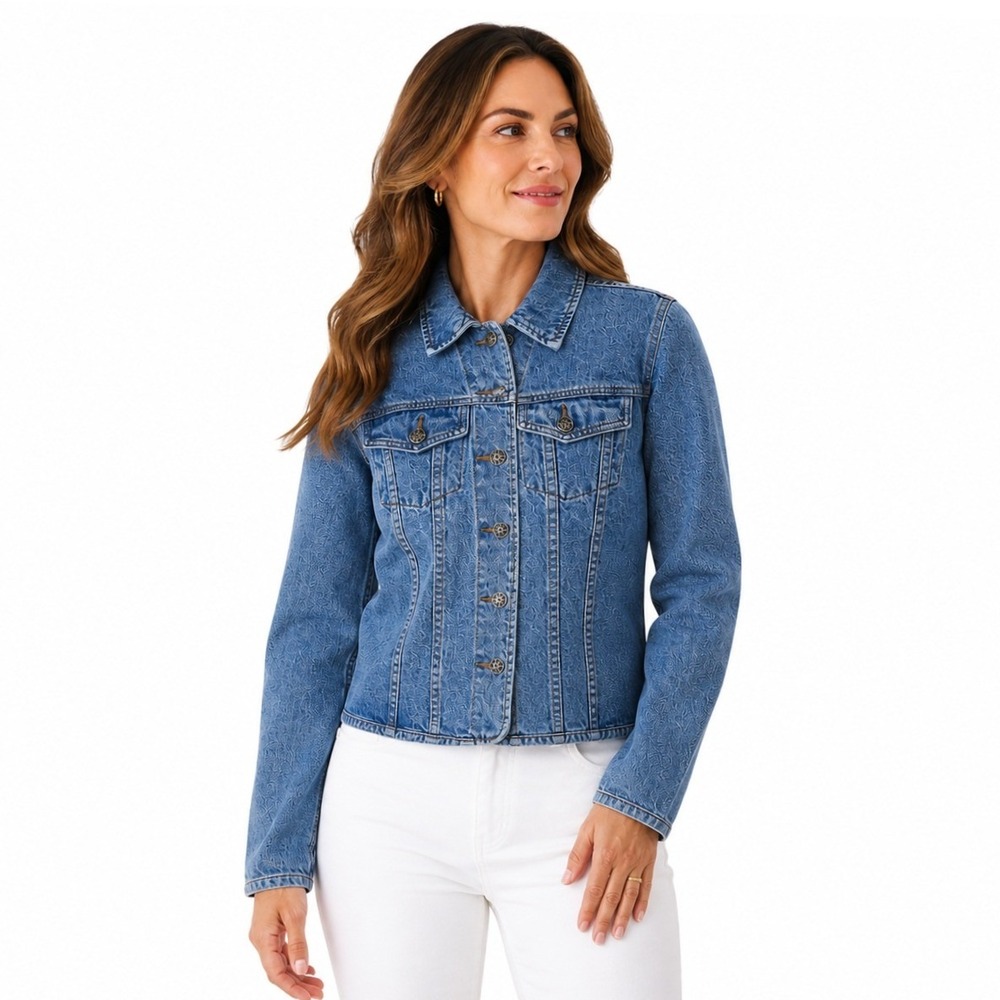 The Limited Denim Trucker Jean Jacket Women's Size Small Blue Cotton Vintage